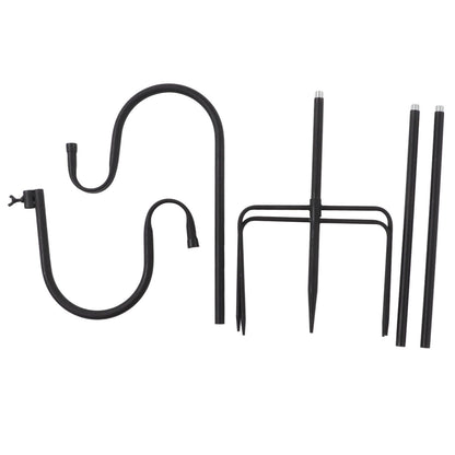 Shepherd's Hook Detachable Bird Feeder Hanger Iron 2 Hooks 5 Prong Bases Courtyard Accessories