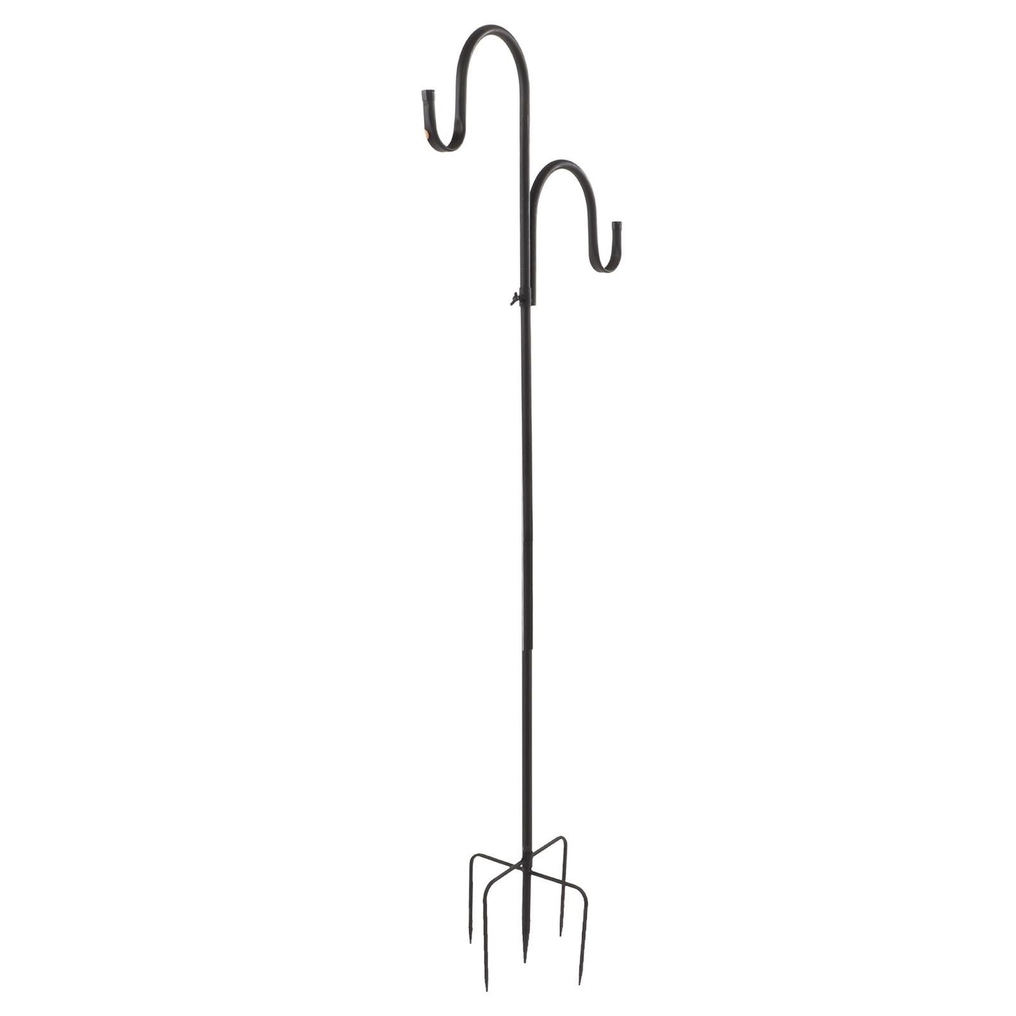Shepherd's Hook Detachable Bird Feeder Hanger Iron 2 Hooks 5 Prong Bases Courtyard Accessories