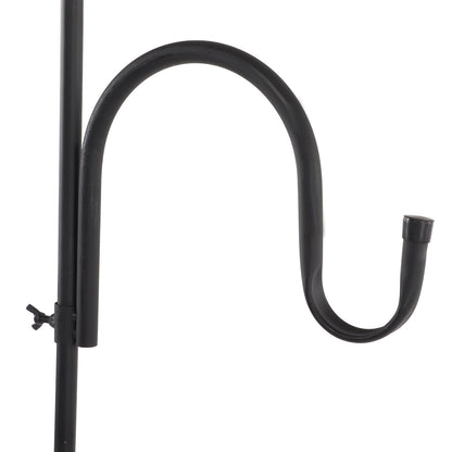 Shepherd's Hook Detachable Bird Feeder Hanger Iron 2 Hooks 5 Prong Bases Courtyard Accessories