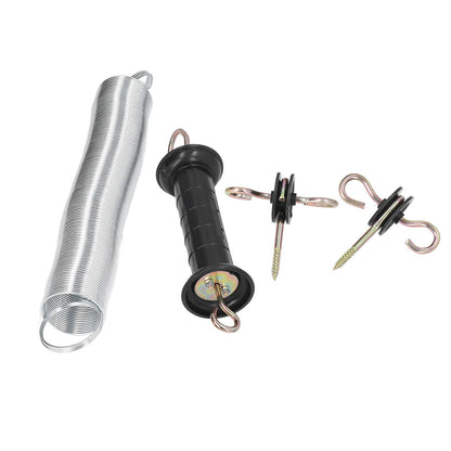 Electric Fence Gate Kit PP Iron 5 Meters Animal Spring Door Accessory with Handle Insulated Nail for Livestock