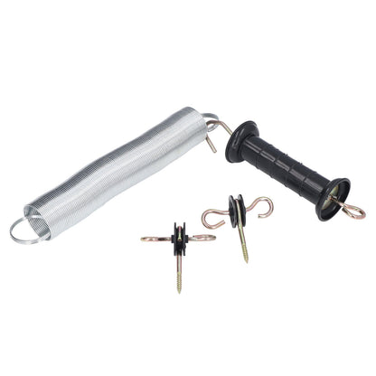 Electric Fence Gate Kit PP Iron 5 Meters Animal Spring Door Accessory with Handle Insulated Nail for Livestock
