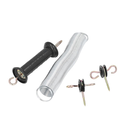 Electric Fence Gate Kit PP Iron 5 Meters Animal Spring Door Accessory with Handle Insulated Nail for Livestock