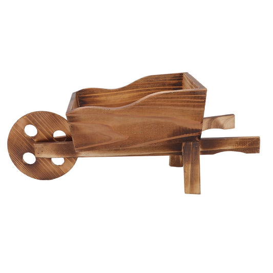 Flower Pot Wooden Cart Innovative Succulent Wheelbarrow Flower Pot for Courtyard Home Decoration