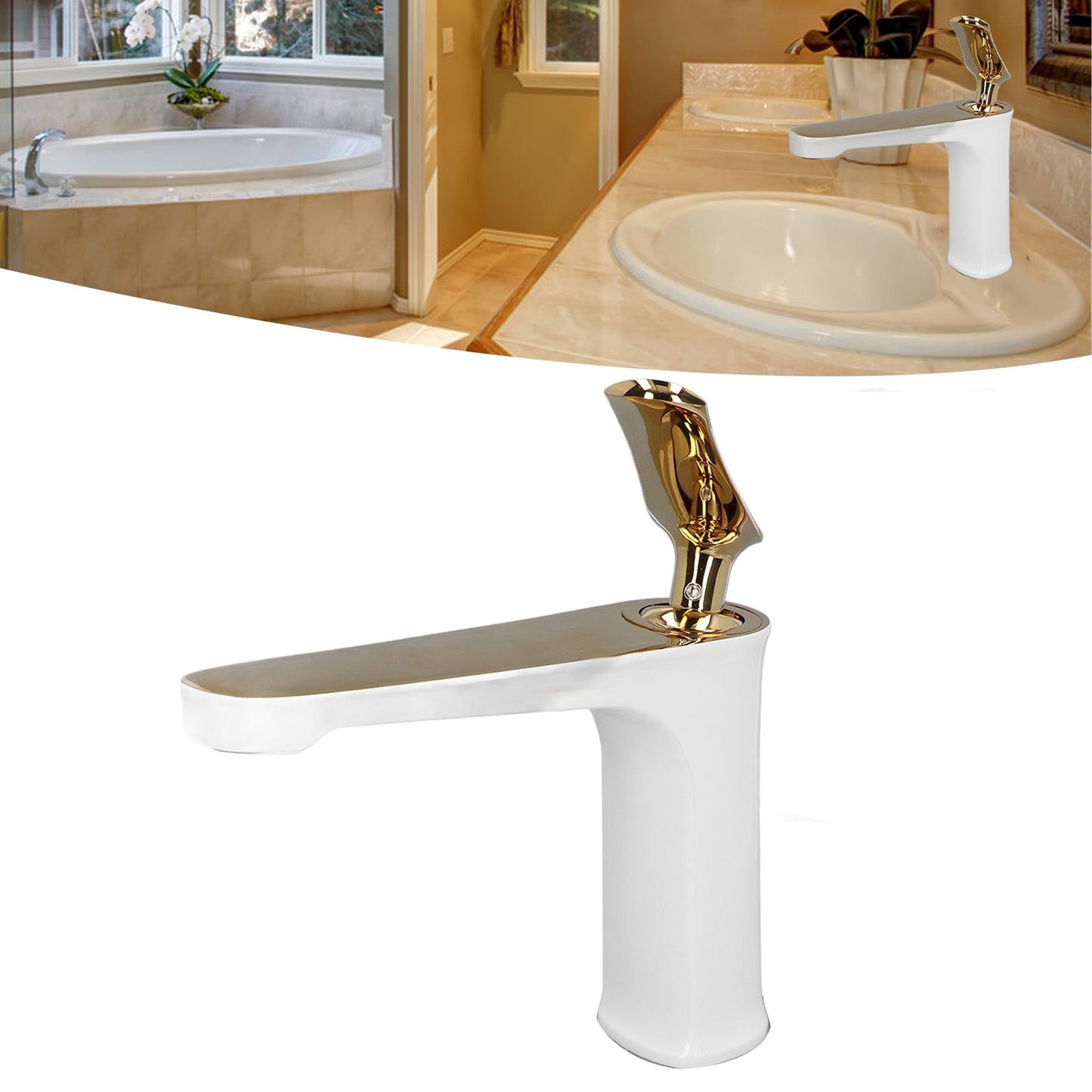 G1/2 Water Faucet Brass Sink Bath Single Handle Mixer Tap Bathroom Lavatory Wash Basin Faucet