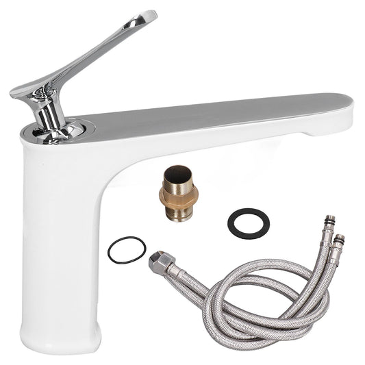 G1/2 Single Handle Basin Mixer Tap with Metal Handle Durable Solid Brass Bathroom Faucet