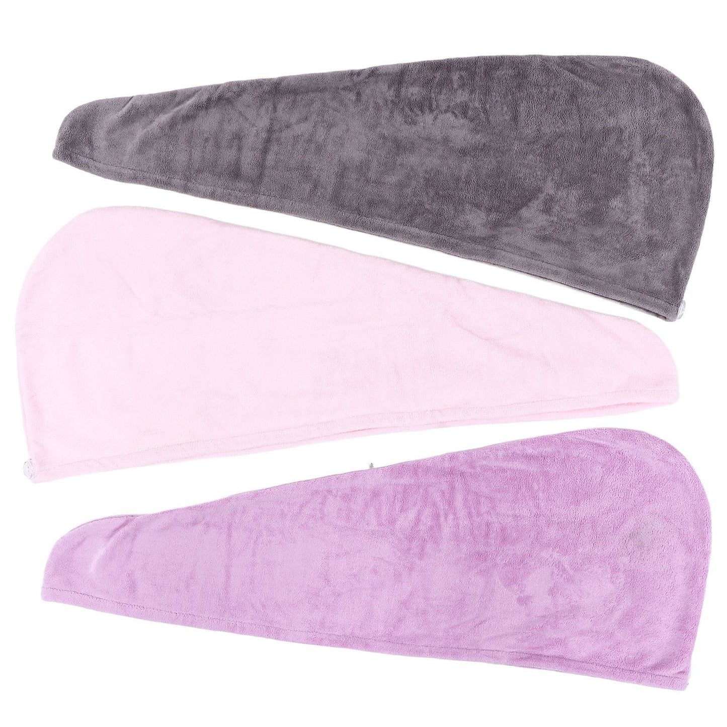 3Pcs Microfiber Hair Towel Wrap Twist Hair Drying Towel Thick Solid Quick Dry for Exercise Swim Hairdressing