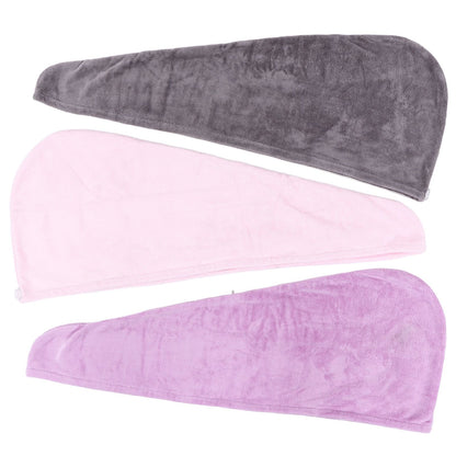 3Pcs Microfiber Hair Towel Wrap Twist Hair Drying Towel Thick Solid Quick Dry for Exercise Swim Hairdressing