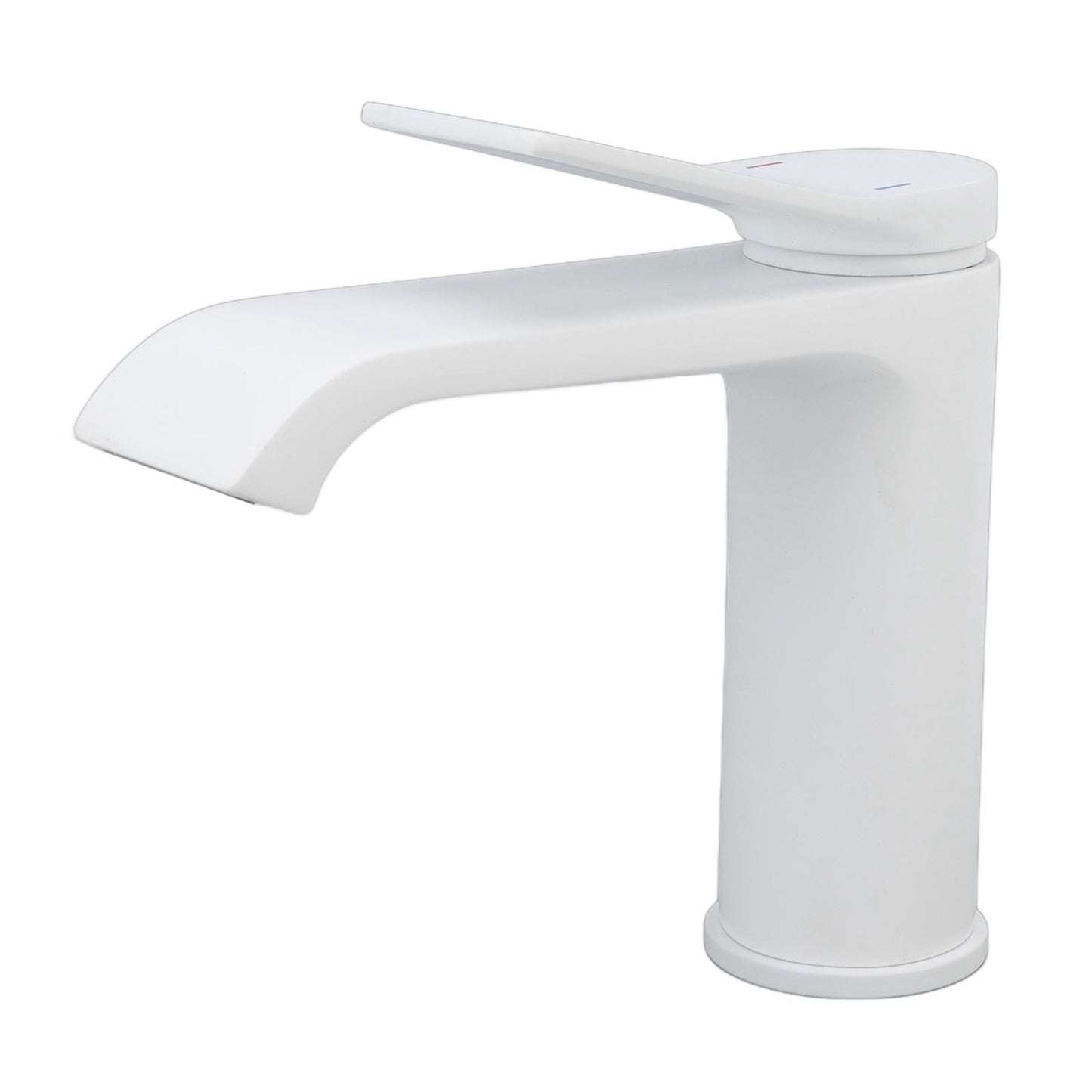 Sink Faucet G1/2 Thread Hot Cold Water Tap White Leaking Resistant Corrosion Proof Bathroom Sink Faucet for Home Use Short Style