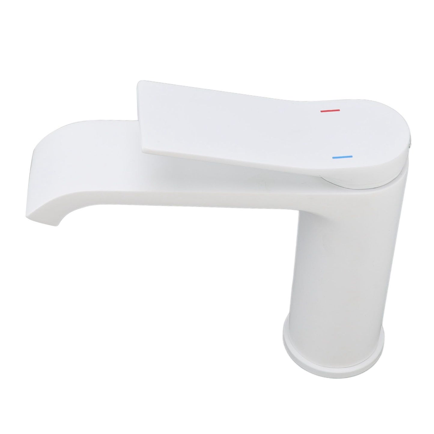 Sink Faucet G1/2 Thread Hot Cold Water Tap White Leaking Resistant Corrosion Proof Bathroom Sink Faucet for Home Use Short Style