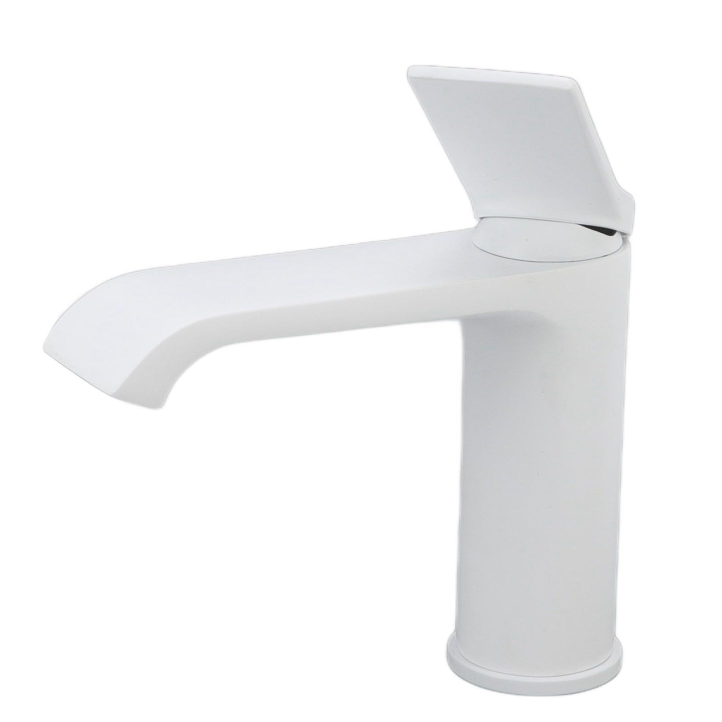 Sink Faucet G1/2 Thread Hot Cold Water Tap White Leaking Resistant Corrosion Proof Bathroom Sink Faucet for Home Use Short Style