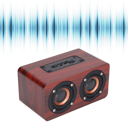 Speaker Portable Red Dual Speakers Voice Call Usb Charging Wooden Speaker Subwoofer