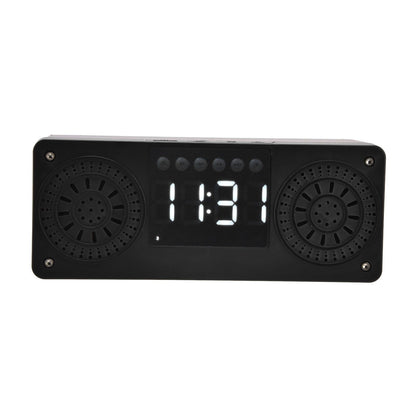 Speaker Red Double Speaker Digital Display Clock 360° Three Dimensional Surround Wooden Speaker Subwoofer