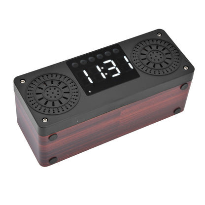 Speaker Red Double Speaker Digital Display Clock 360° Three Dimensional Surround Wooden Speaker Subwoofer