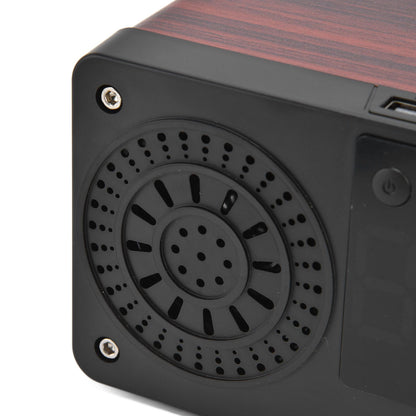Speaker Red Double Speaker Digital Display Clock 360° Three Dimensional Surround Wooden Speaker Subwoofer