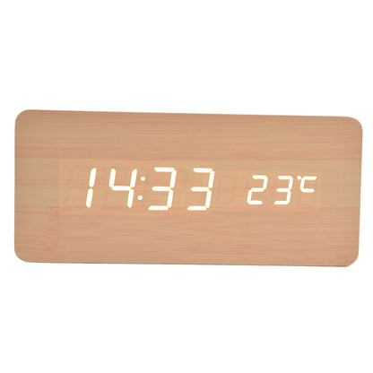 Digital Alarm Clock Wireless Charging Automatic Temperature Detection Safe Stable LED Electronic ClockWhite