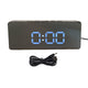 LED Clock Multifunctional USB Powered 3 Lighting Modes Snooze Time Celsius Fahrenheit Display Digital Alarm ClockBlack
