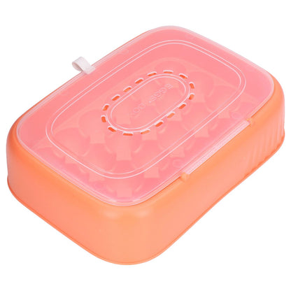 24 Eggs Containers ABS Egg Tray Storage Box Refrigerator Organizer Bins with Breathable VentsOrange