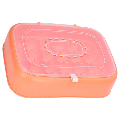 24 Eggs Containers ABS Egg Tray Storage Box Refrigerator Organizer Bins with Breathable VentsOrange