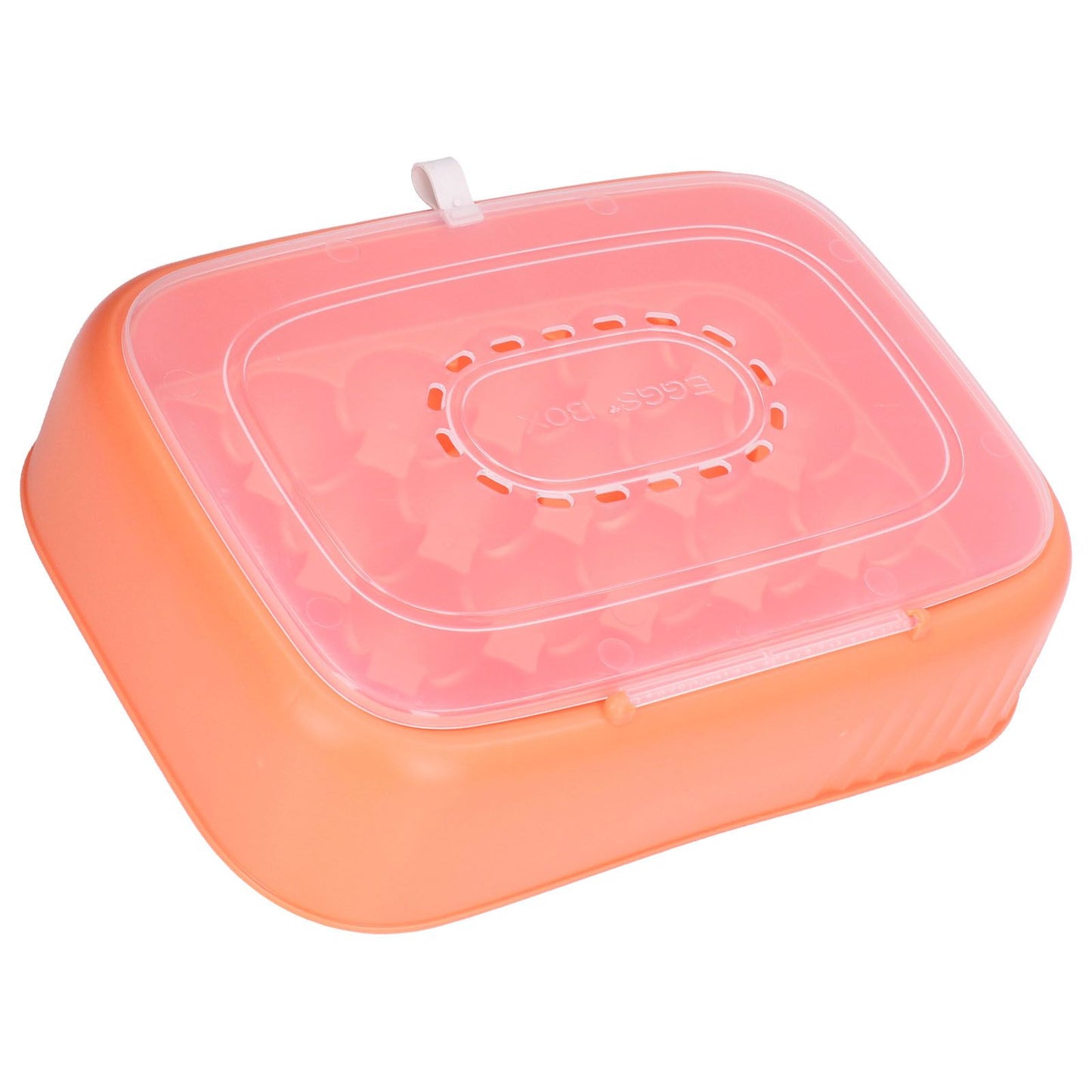 24 Eggs Containers ABS Egg Tray Storage Box Refrigerator Organizer Bins with Breathable VentsOrange