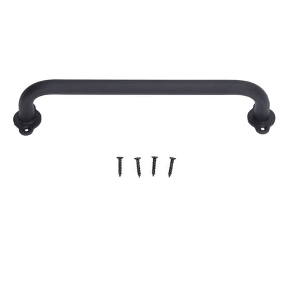 Barn Door Handle Black Carbon Steel Interior Wooden Door Matte Handle for Wooden Gate Shed Cabinet Door