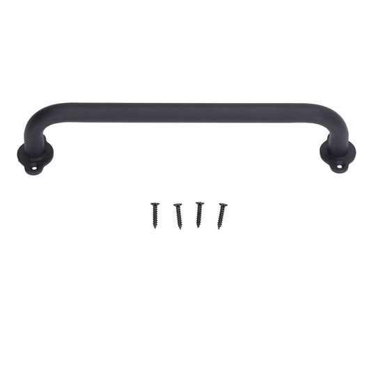 Barn Door Handle Black Carbon Steel Interior Wooden Door Matte Handle for Wooden Gate Shed Cabinet Door