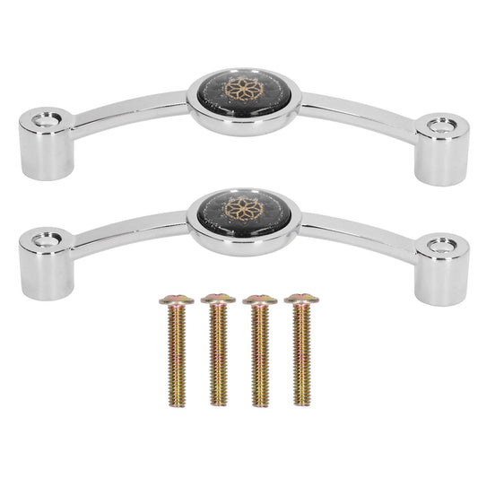 2PCS Door Handle Zinc Alloy Modern Wardrobe Cabinet Drawer Pull Handle for Home FurnitureBlack