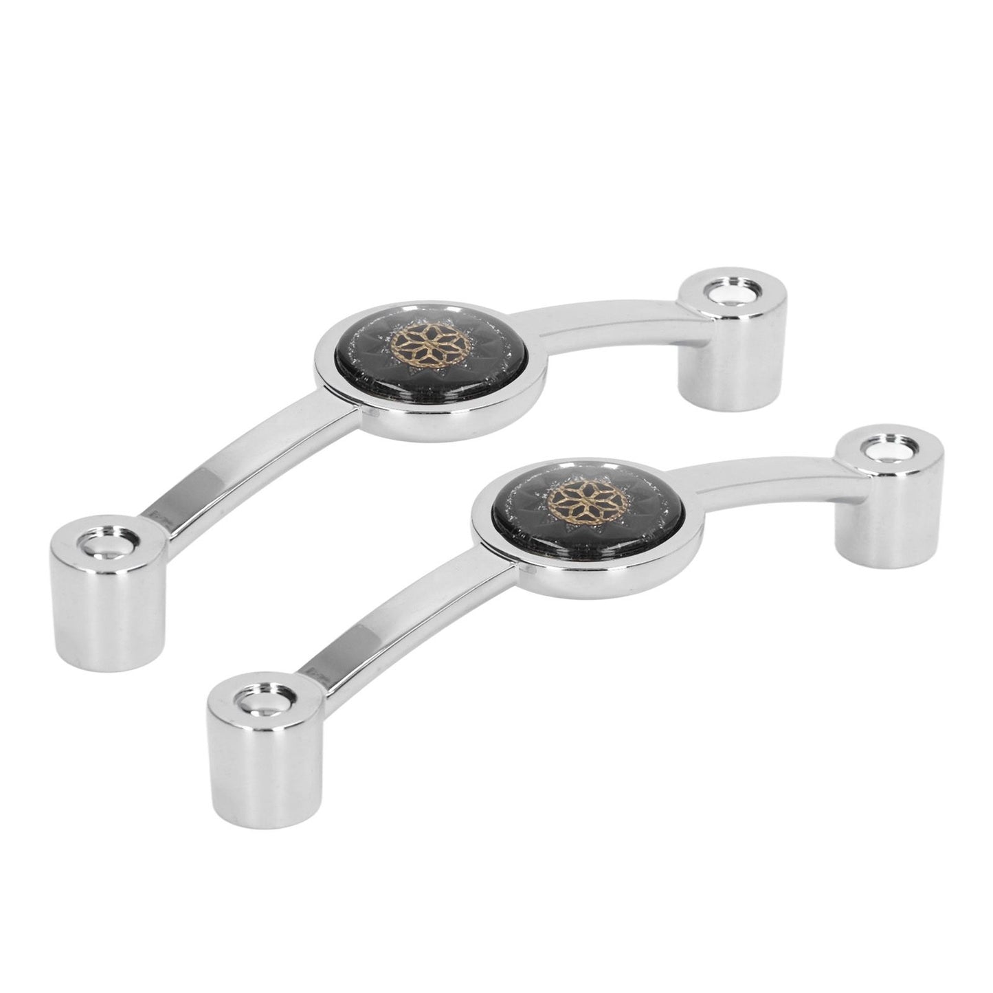 2PCS Door Handle Zinc Alloy Modern Wardrobe Cabinet Drawer Pull Handle for Home FurnitureBlack