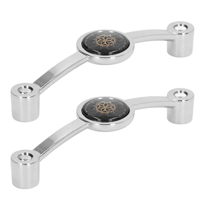 2PCS Door Handle Zinc Alloy Modern Wardrobe Cabinet Drawer Pull Handle for Home FurnitureBlack