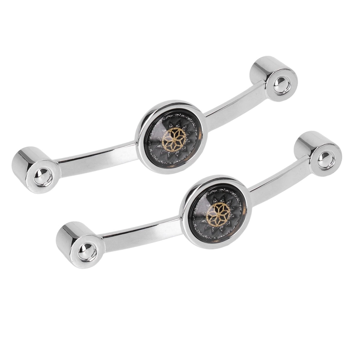 2PCS Door Handle Zinc Alloy Modern Wardrobe Cabinet Drawer Pull Handle for Home FurnitureBlack