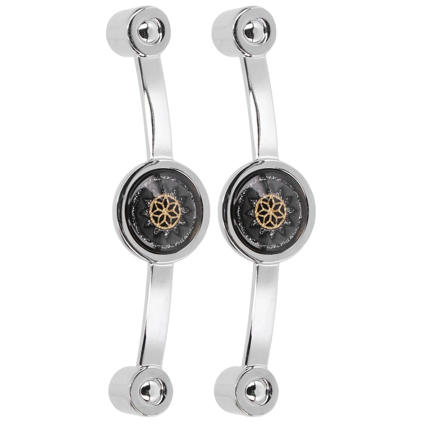 2PCS Door Handle Zinc Alloy Modern Wardrobe Cabinet Drawer Pull Handle for Home FurnitureBlack