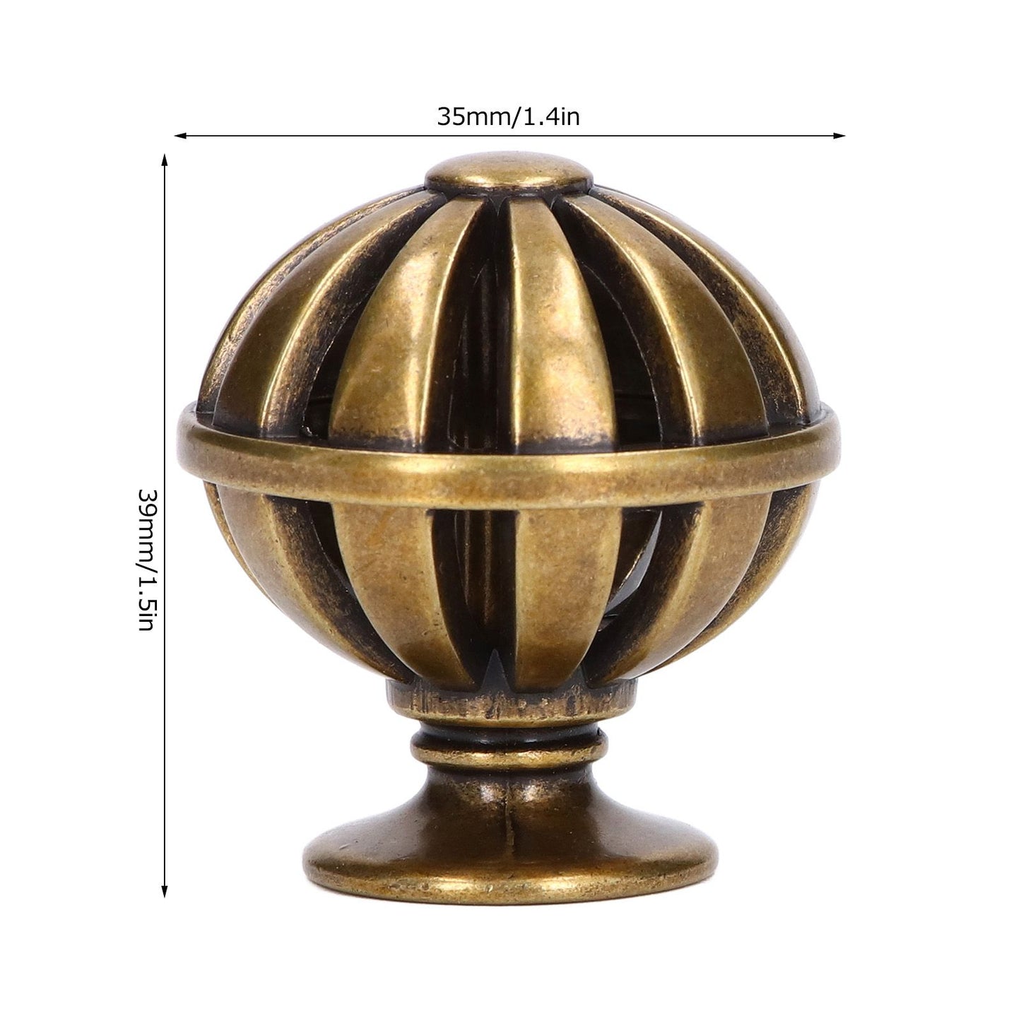 2Set Cabinet Knob Birdcage Hollow Closet Drawer Knob Zinc Alloy Wardrobe Knob for Home Decoration366 Birdcage Bronze