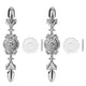 2 Set Drawer Knobs Pull Handles Ceramics Cabinet Cupboard Door Decorative Knobs with Plate for Kitchen Bathroom Office1088D Magnolia