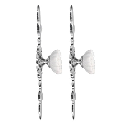 2 Set Drawer Knobs Pull Handles Ceramics Cabinet Cupboard Door Decorative Knobs with Plate for Kitchen Bathroom Office1088D Magnolia