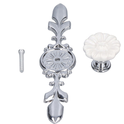 2 Set Drawer Knobs Pull Handles Ceramics Cabinet Cupboard Door Decorative Knobs with Plate for Kitchen Bathroom Office1088D Magnolia