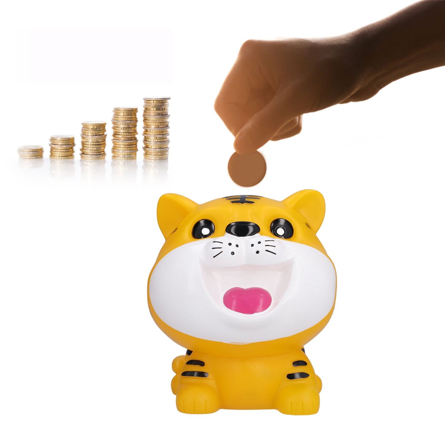 Piggy Bank Anti Fall Waterproof Cartoon Money Saving Box for Boys Girls Kids Birthday Gift(Big Hip Hop Tiger Open Your Eyes )