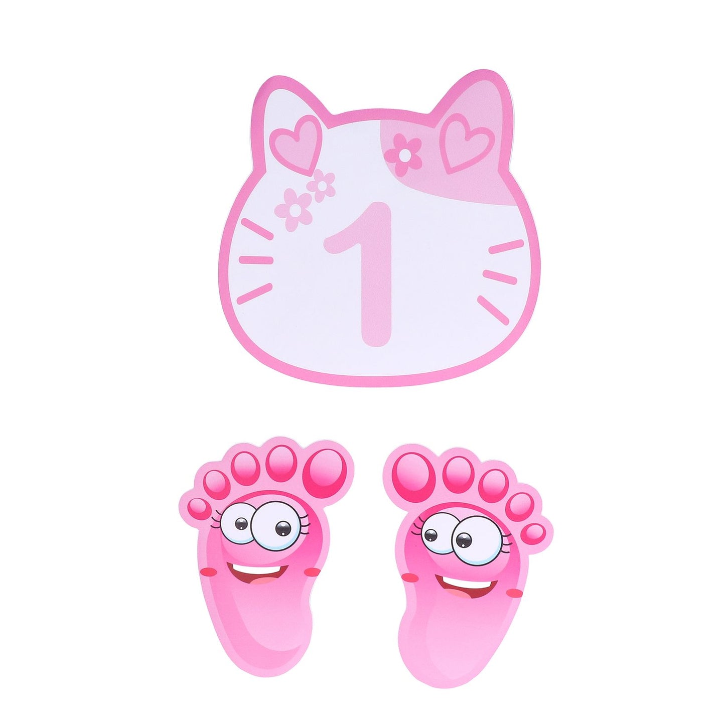 Removable 10 Number Hopscotch Stickers Children Room Floor Decoration Pink Cartoon Number Hopscotch Footprints Stickers