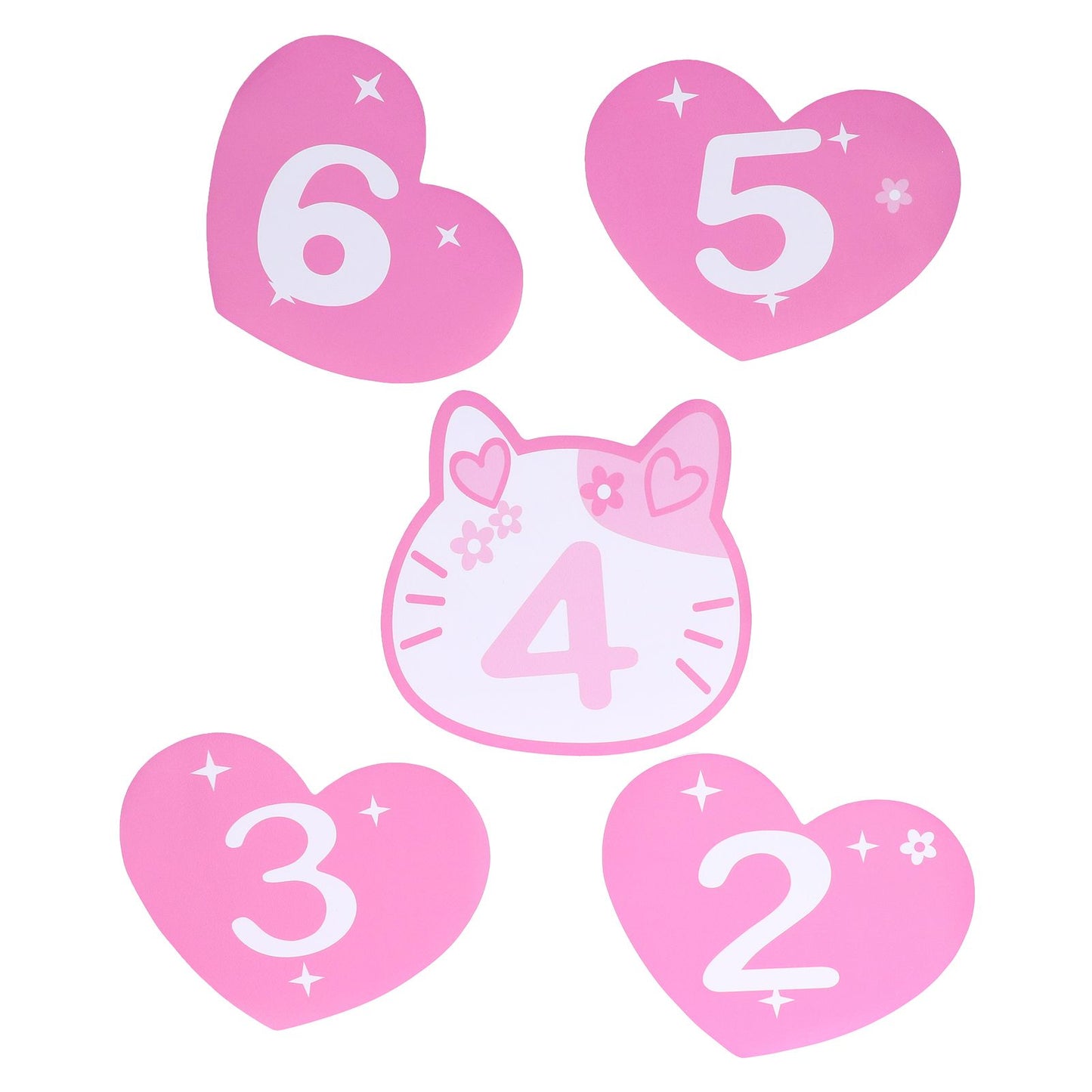 Removable 10 Number Hopscotch Stickers Children Room Floor Decoration Pink Cartoon Number Hopscotch Footprints Stickers