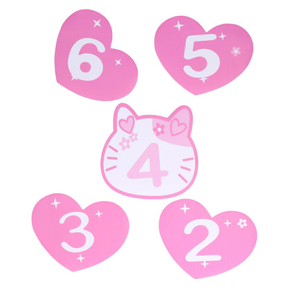 Removable 10 Number Hopscotch Stickers Children Room Floor Decoration Pink Cartoon Number Hopscotch Footprints Stickers