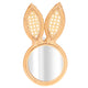 Decorative Mirror Cute Bunny Shape Exquisite Rattan Hanging Wall Mirror for Makeup Home Bedroom Decoration Gift