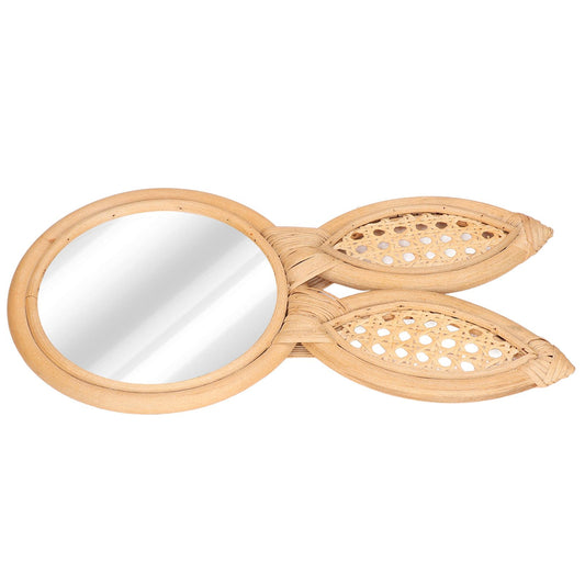 Decorative Mirror Cute Bunny Shape Exquisite Rattan Hanging Wall Mirror for Makeup Home Bedroom Decoration Gift