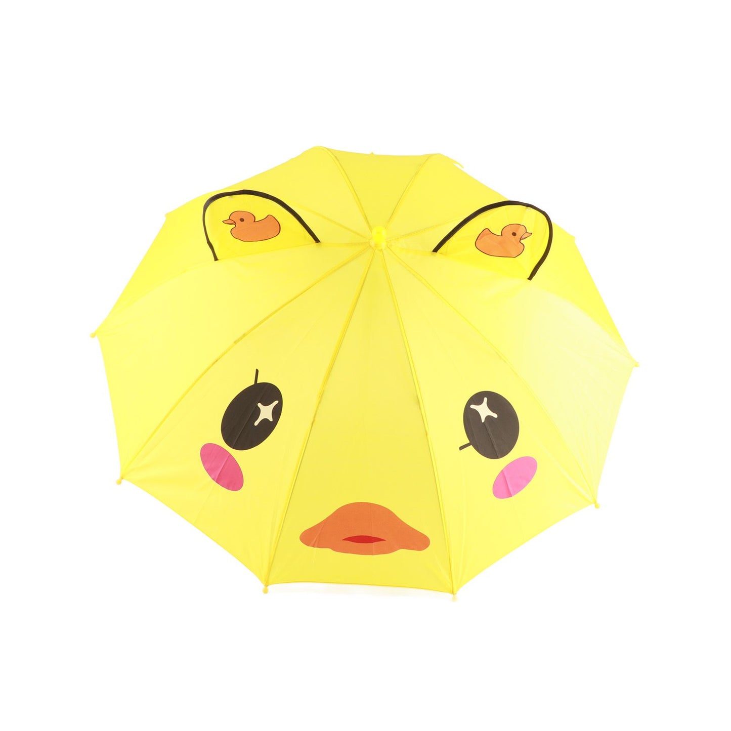 Kid Umbrella Lovely Cartoon Animal Easy Operation Light Weight Girls Umbrella for Raining Clear DayYellow