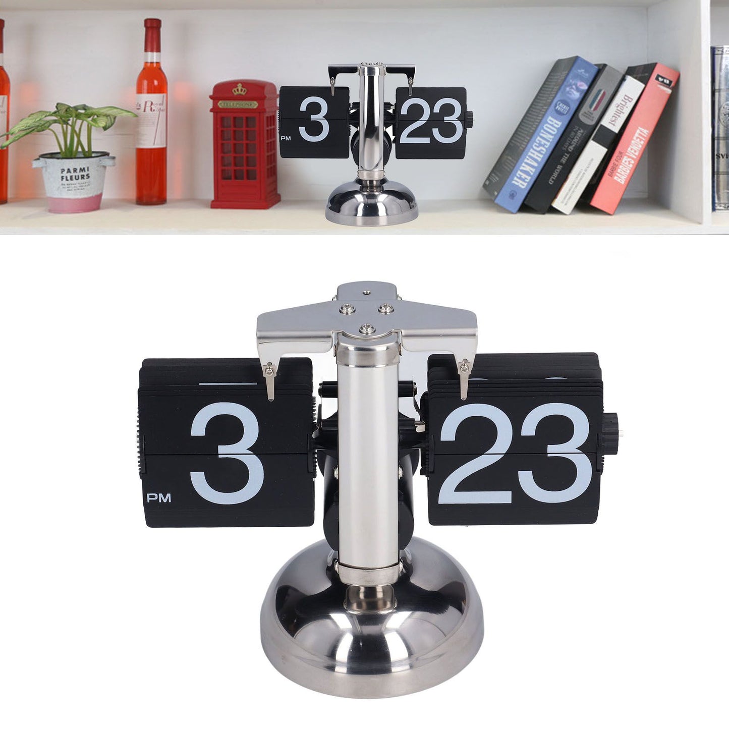 Flip Clock Accurate Time Unique Fashionable Retro Automatic Page Turning Quartz Clock for Home Office Gifts Decoration