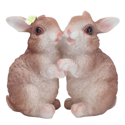 Garden Bunny Statues Resin Crafts Decorations Potted Landscaping Sculpture Animal Models for Lawn Garden