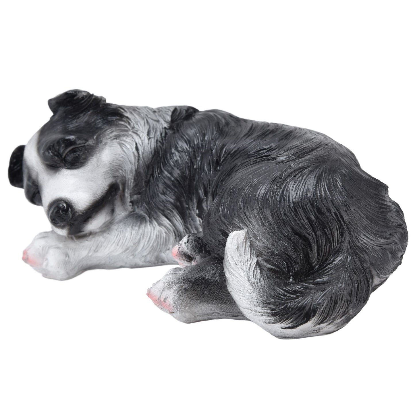 Dog Ornament Textured Exquisite Vivid Real Cute Dog Statue for Garden Lawn Desk Decoration