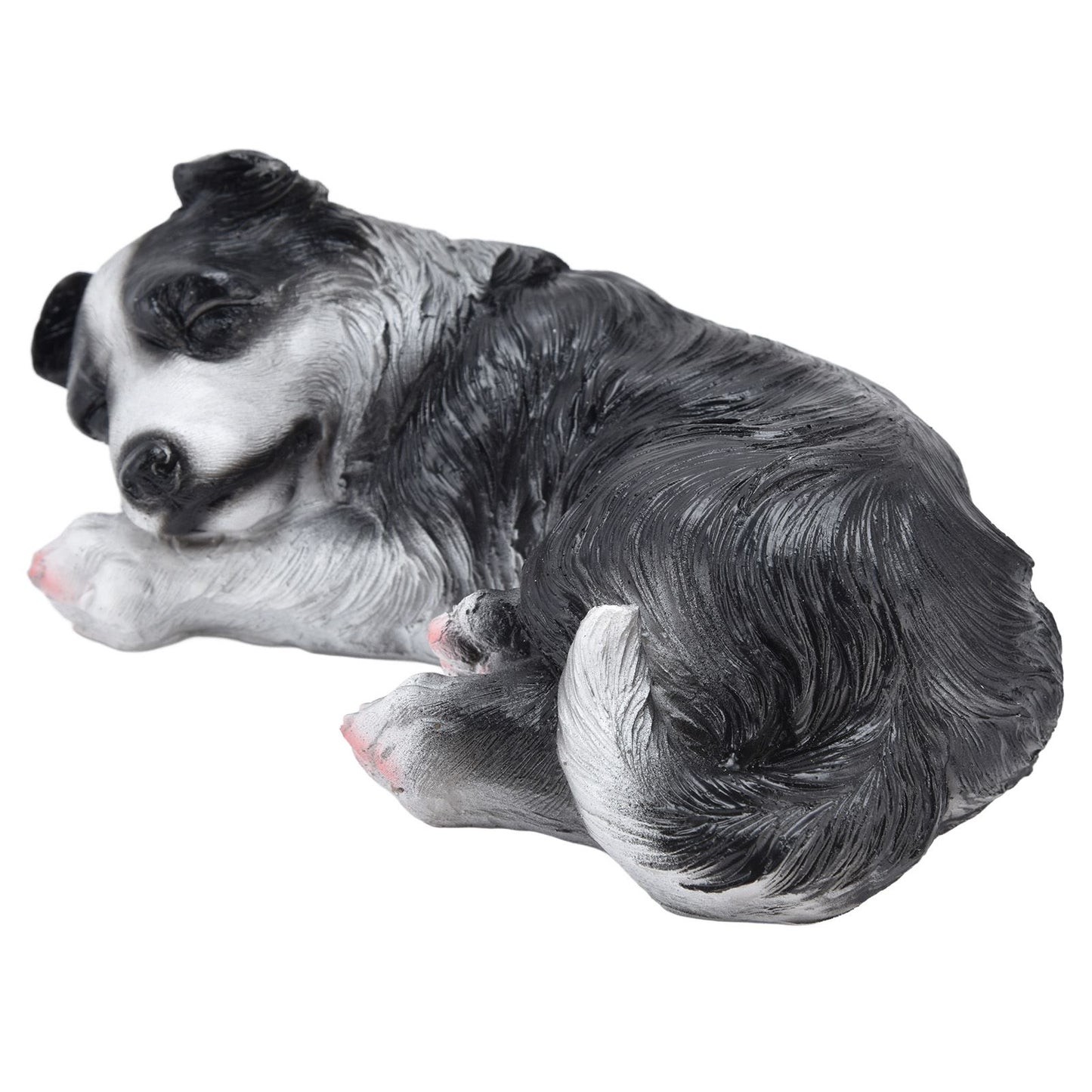 Dog Ornament Textured Exquisite Vivid Real Cute Dog Statue for Garden Lawn Desk Decoration