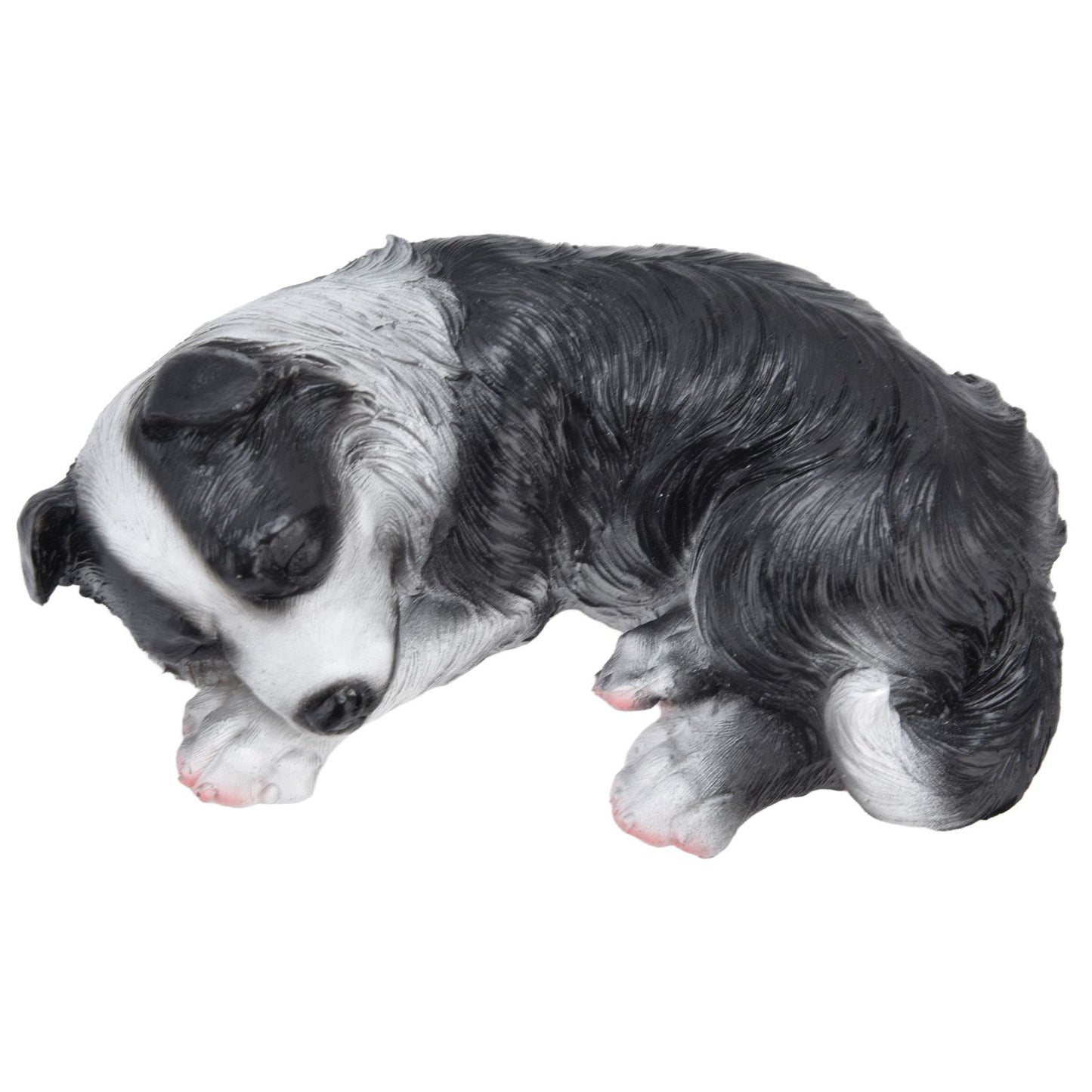 Dog Ornament Textured Exquisite Vivid Real Cute Dog Statue for Garden Lawn Desk Decoration