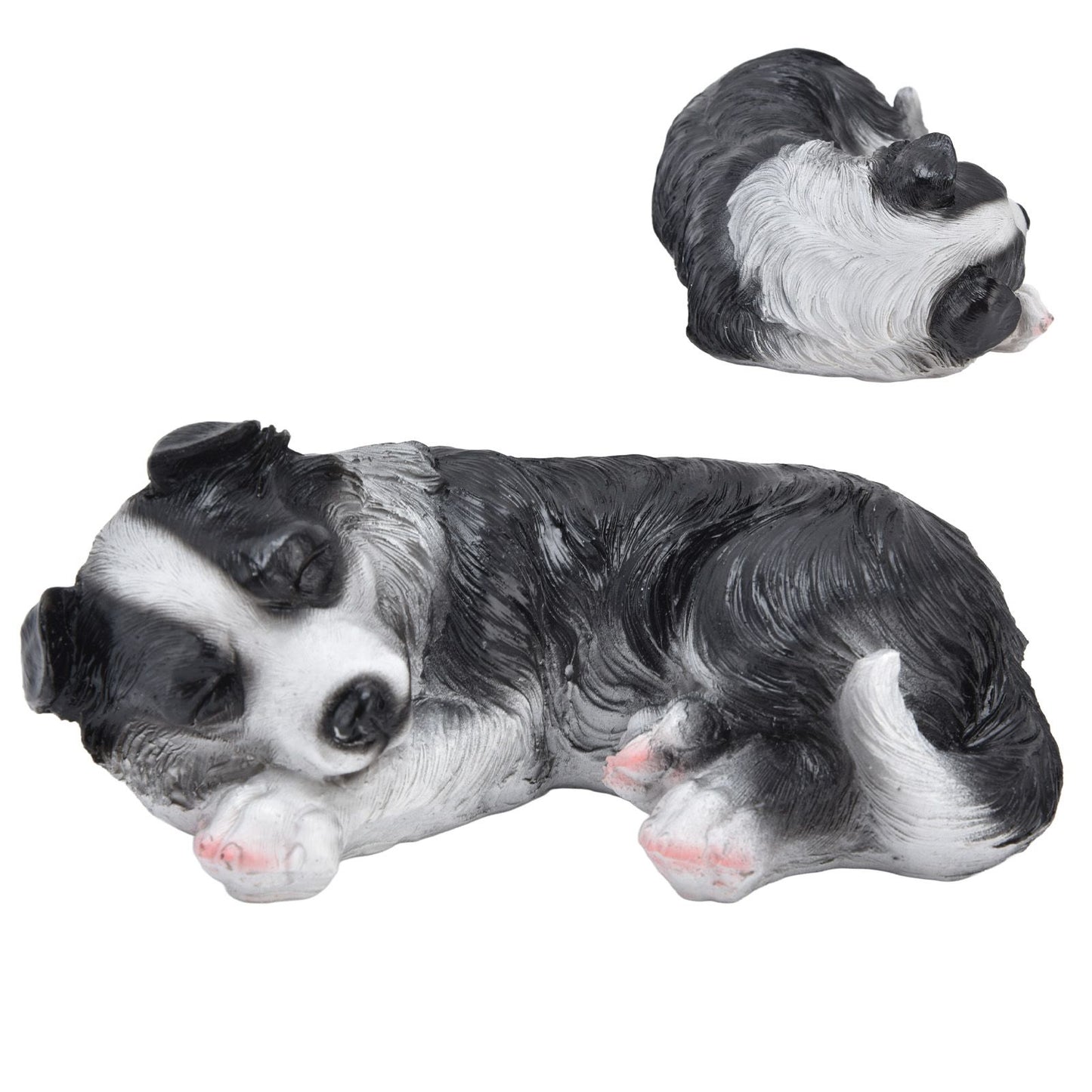Dog Ornament Textured Exquisite Vivid Real Cute Dog Statue for Garden Lawn Desk Decoration