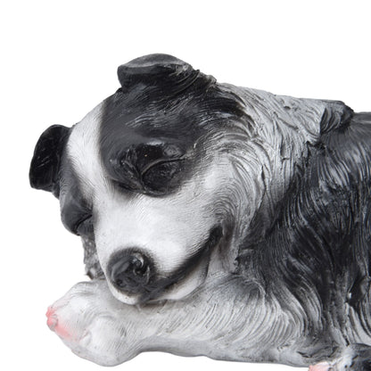 Dog Ornament Textured Exquisite Vivid Real Cute Dog Statue for Garden Lawn Desk Decoration