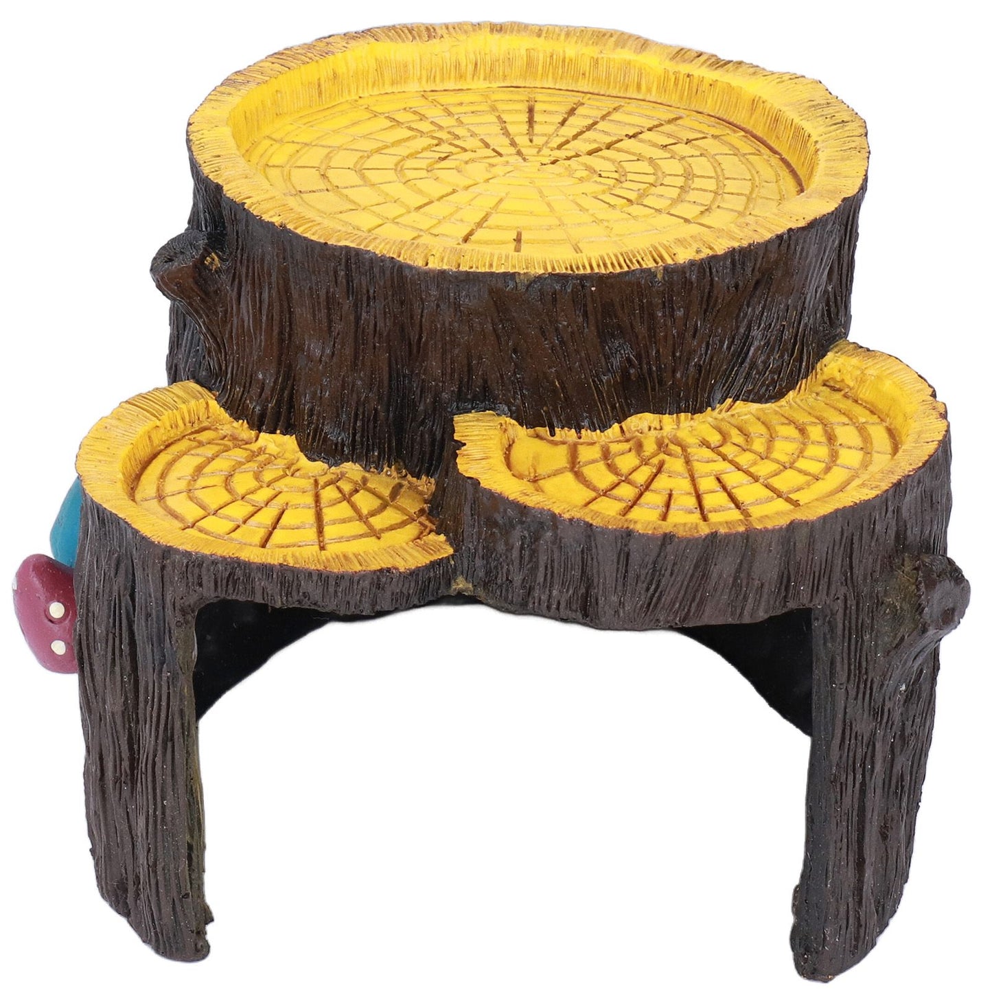 Resin Mini Stump Shape Hiding Hole Wooden Cave Artificial Aquarium Plants Ornaments for Shelter