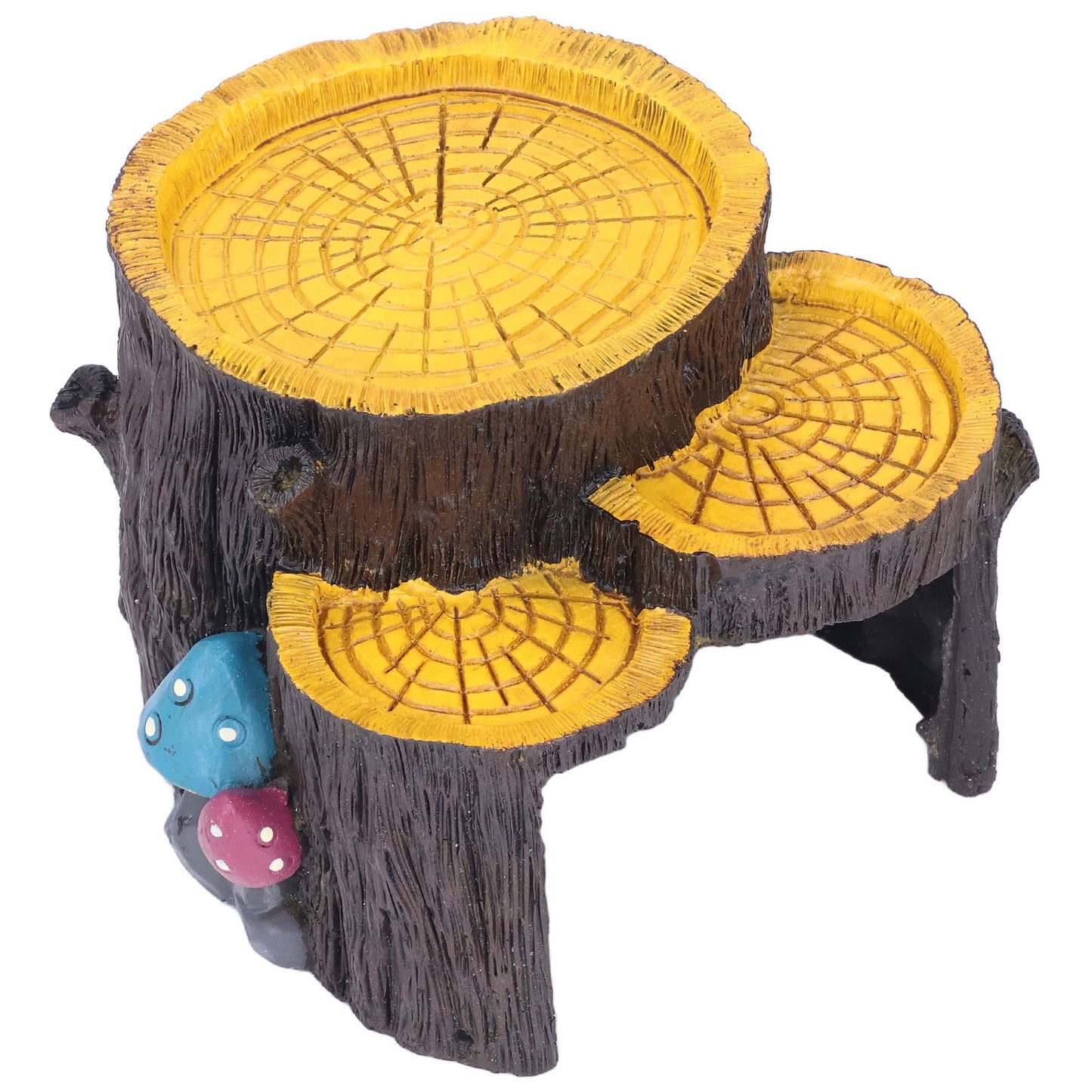 Resin Mini Stump Shape Hiding Hole Wooden Cave Artificial Aquarium Plants Ornaments for Shelter